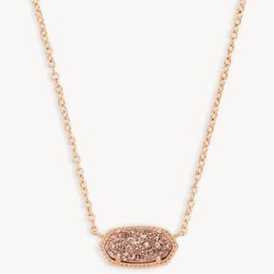 Kendra Scott Elisa Rose Gold Pendant Necklace in Rose Gold Druzy
